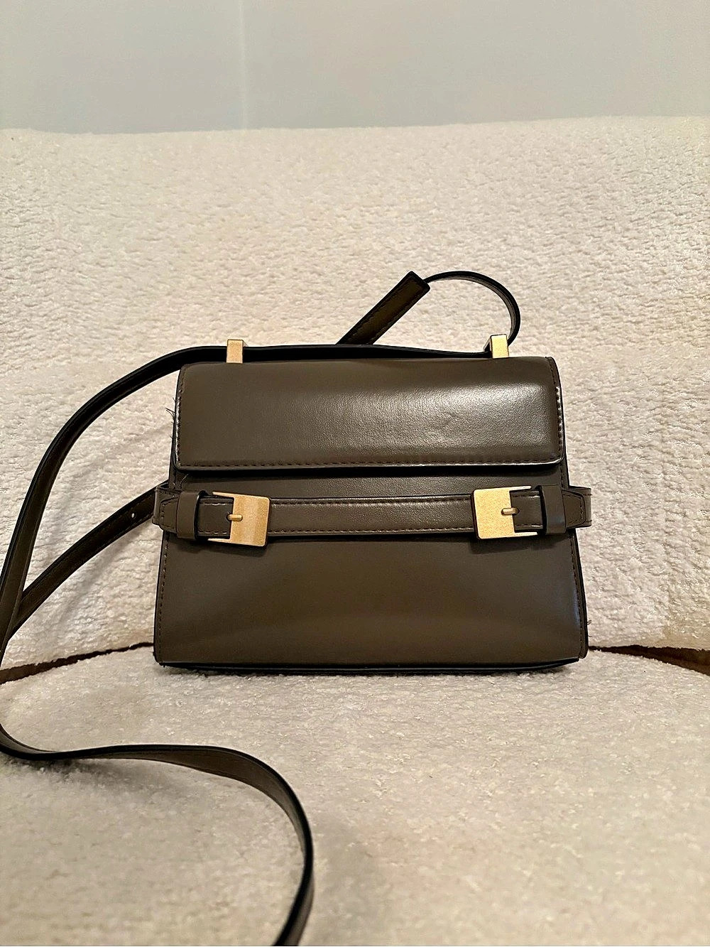 H&M Brown Structured Crossbody Bag